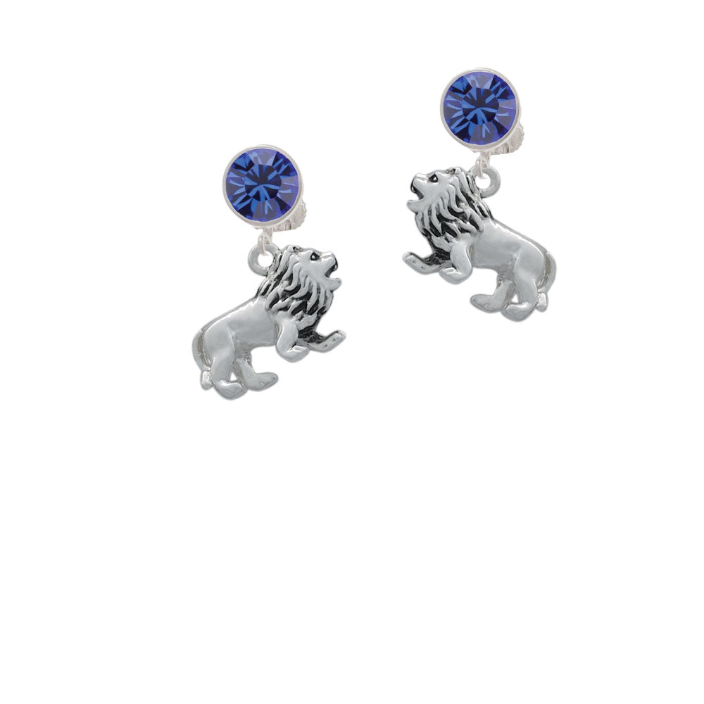 3-D Lion Crystal Clip On Earrings Image 7