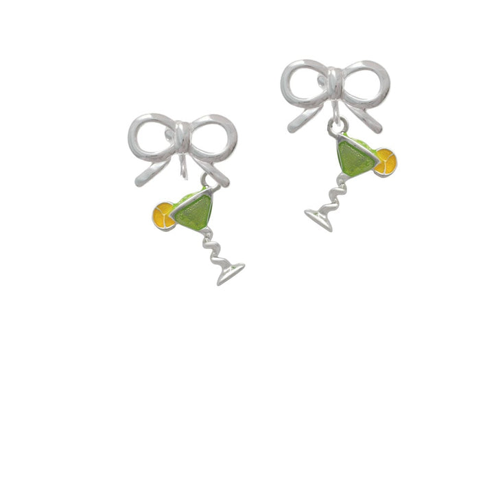 Tropical Drink - Lime Green Crystal Clip On Earrings Image 9