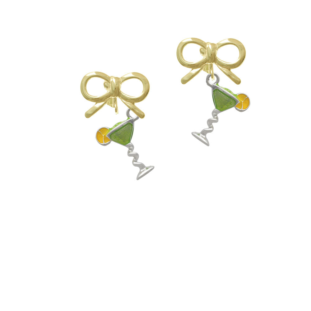 Tropical Drink - Lime Green Crystal Clip On Earrings Image 10