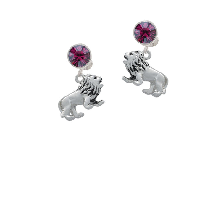 3-D Lion Crystal Clip On Earrings Image 8