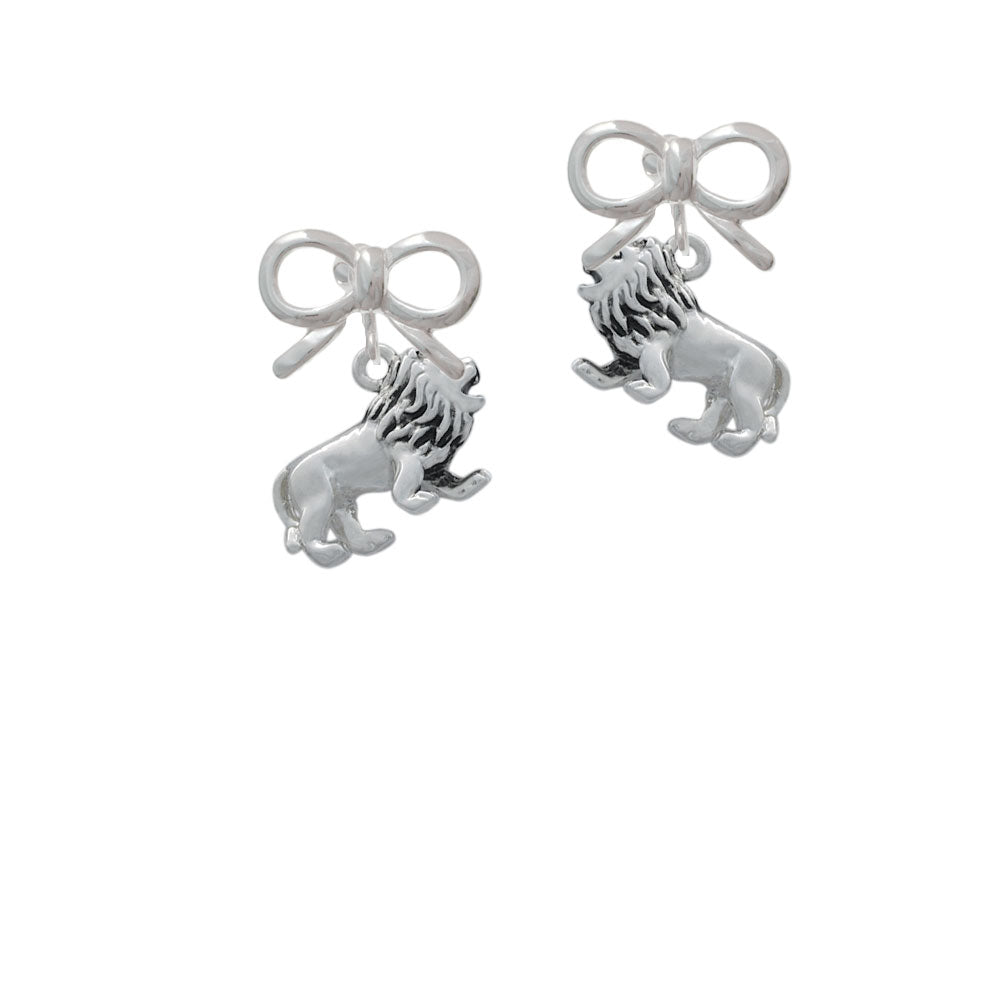 3-D Lion Crystal Clip On Earrings Image 9