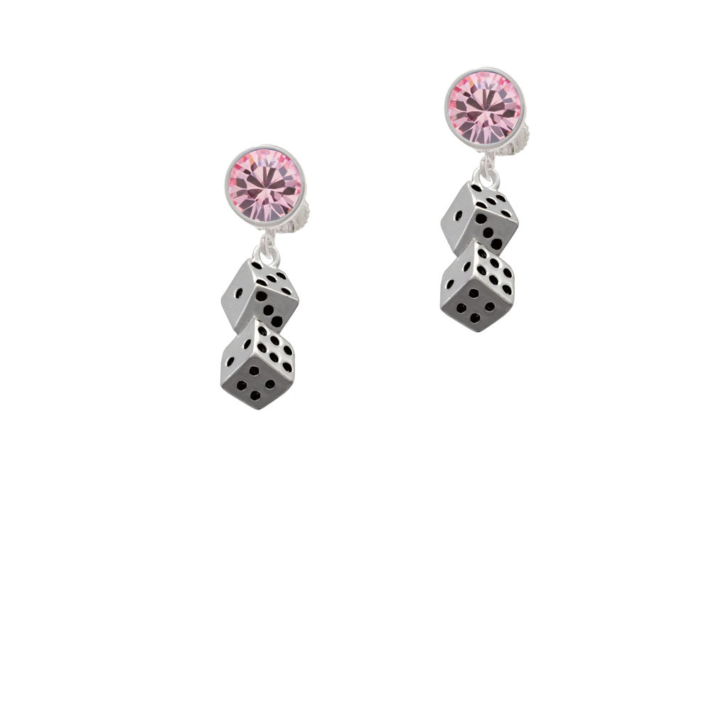 Pair of Dice Crystal Clip On Earrings Image 4