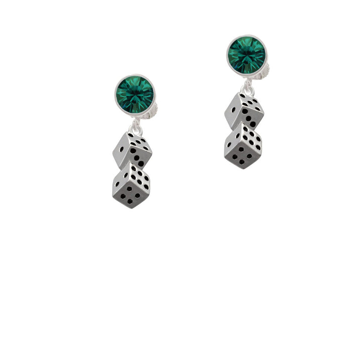 Pair of Dice Crystal Clip On Earrings Image 6