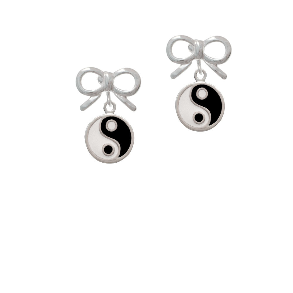 Enamel Yin and Yang Crystal Clip On Earrings Image 9