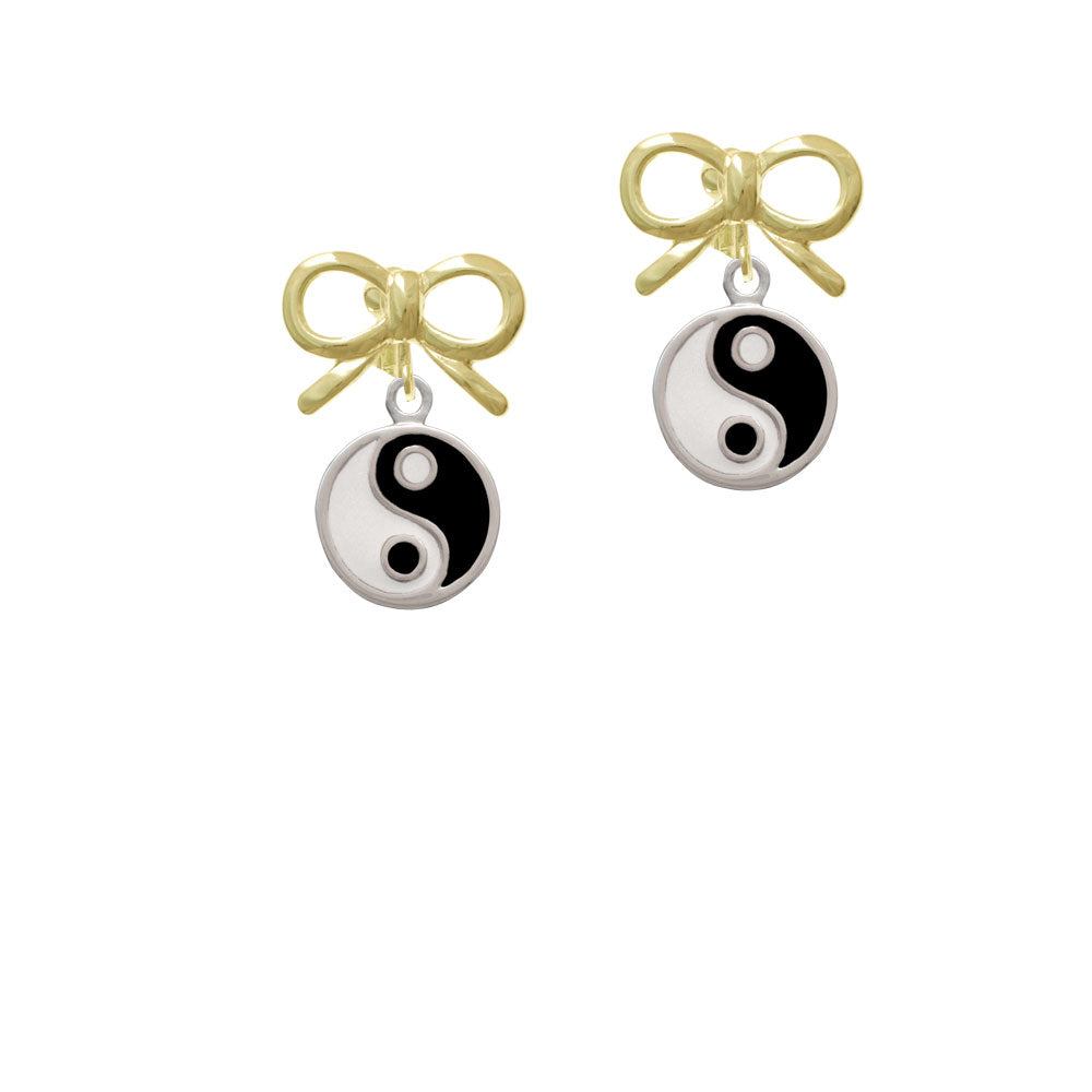 Enamel Yin and Yang Crystal Clip On Earrings Image 10