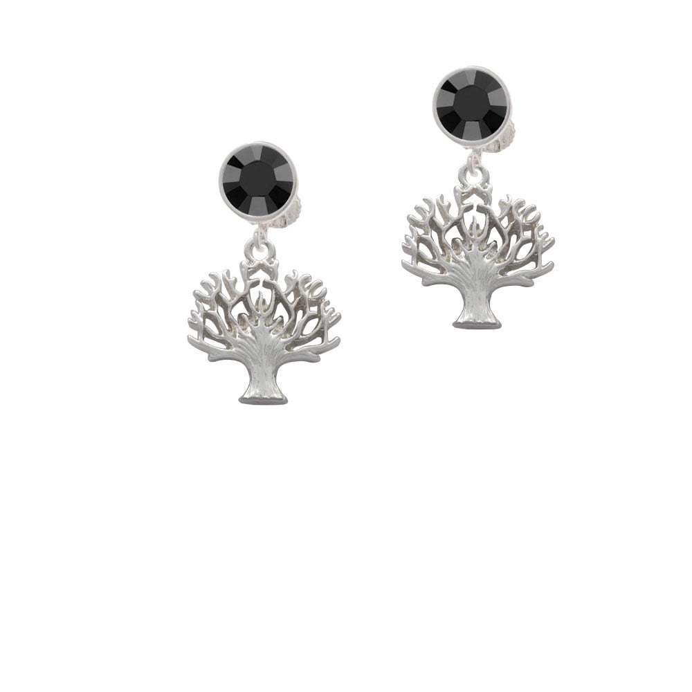 Tree of Life Crystal Clip On Earrings Image 1