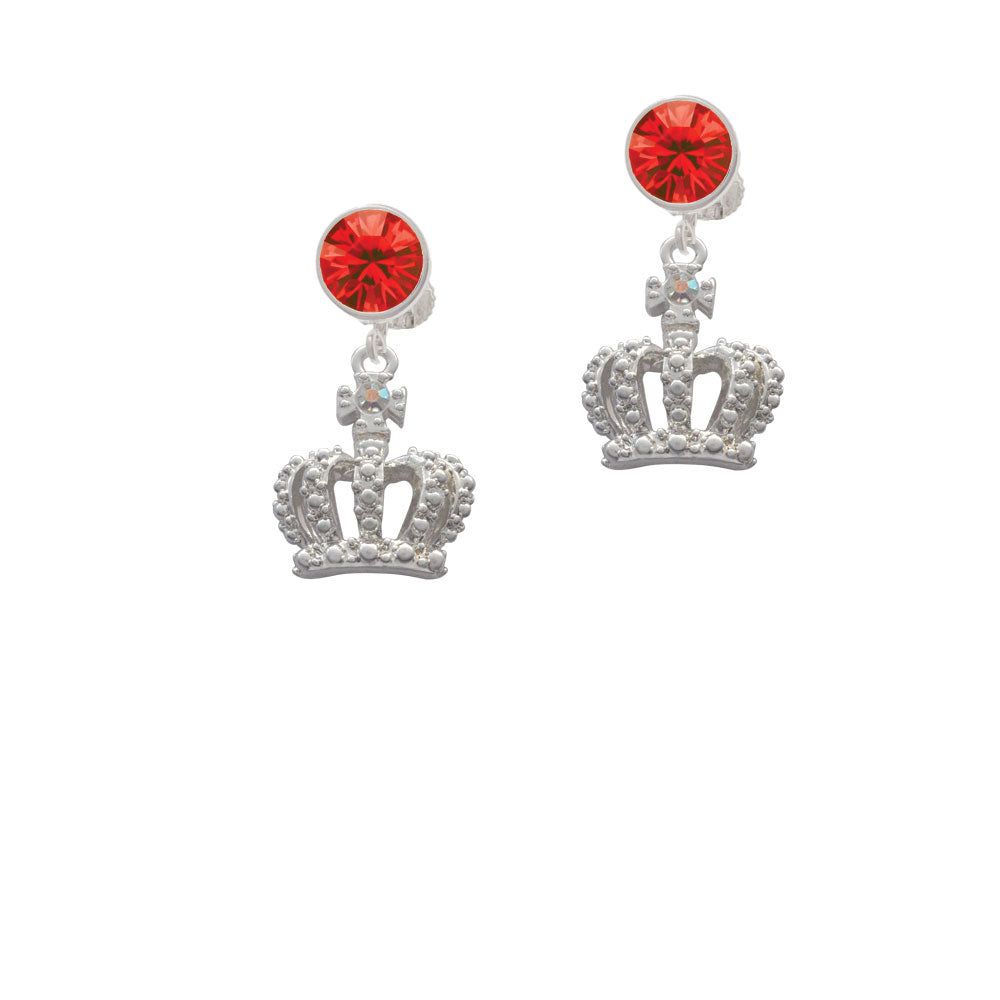 Crown with AB Crystal Crystal Clip On Earrings Image 4