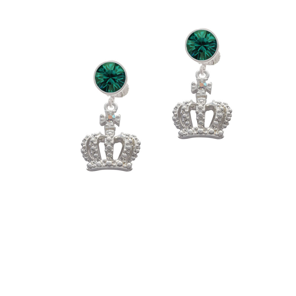 Crown with AB Crystal Crystal Clip On Earrings Image 6