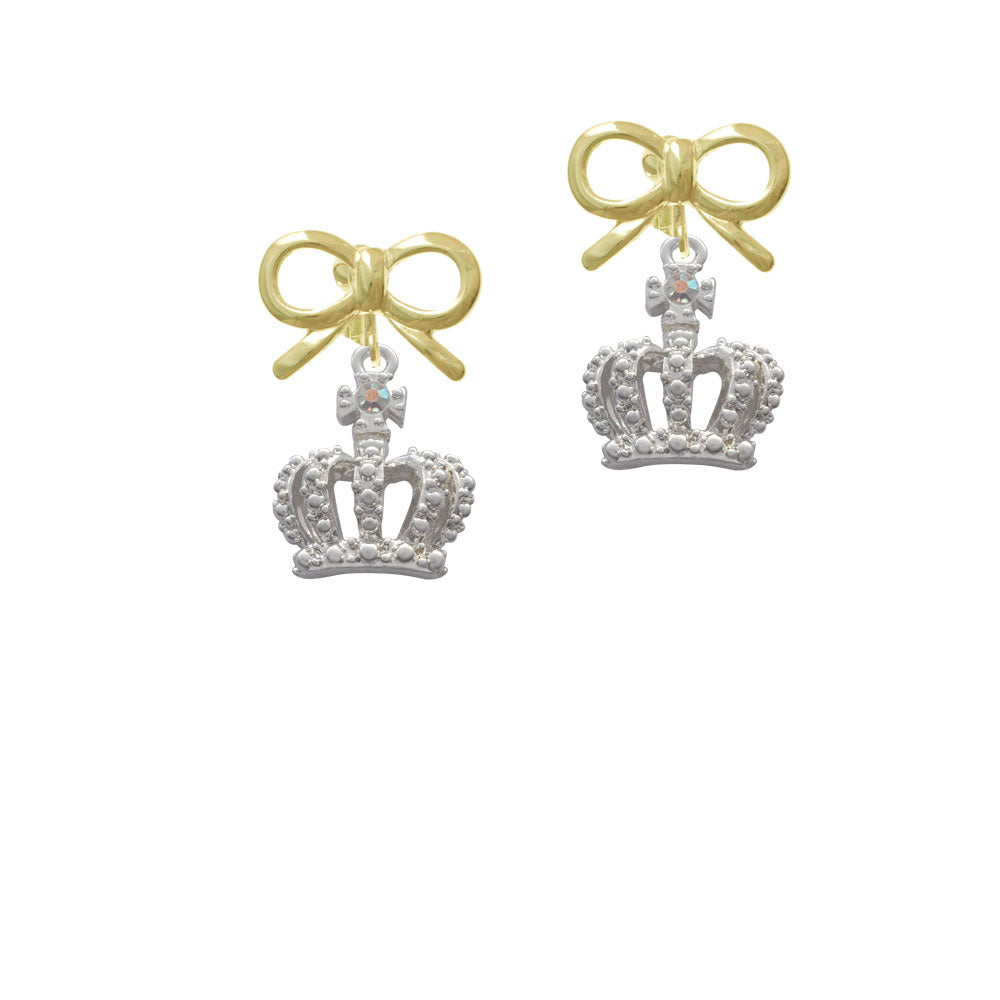 Crown with AB Crystal Crystal Clip On Earrings Image 10