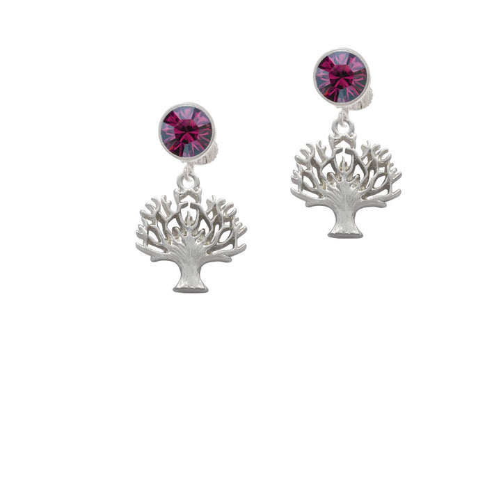 Tree of Life Crystal Clip On Earrings Image 8