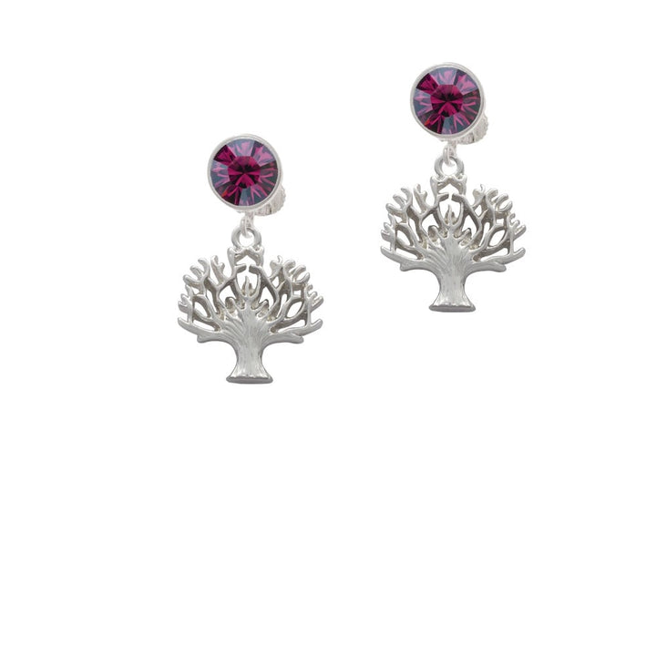 Tree of Life Crystal Clip On Earrings Image 1