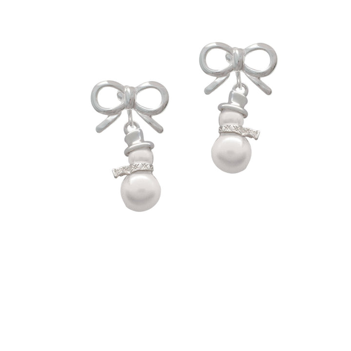 Imitation Pearl Snowman Crystal Clip On Earrings Image 9