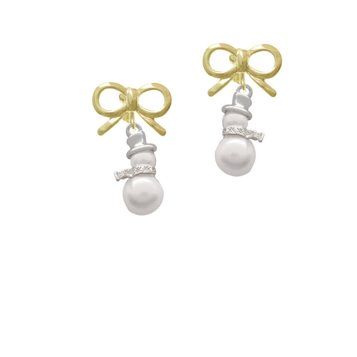 Imitation Pearl Snowman Crystal Clip On Earrings Image 10