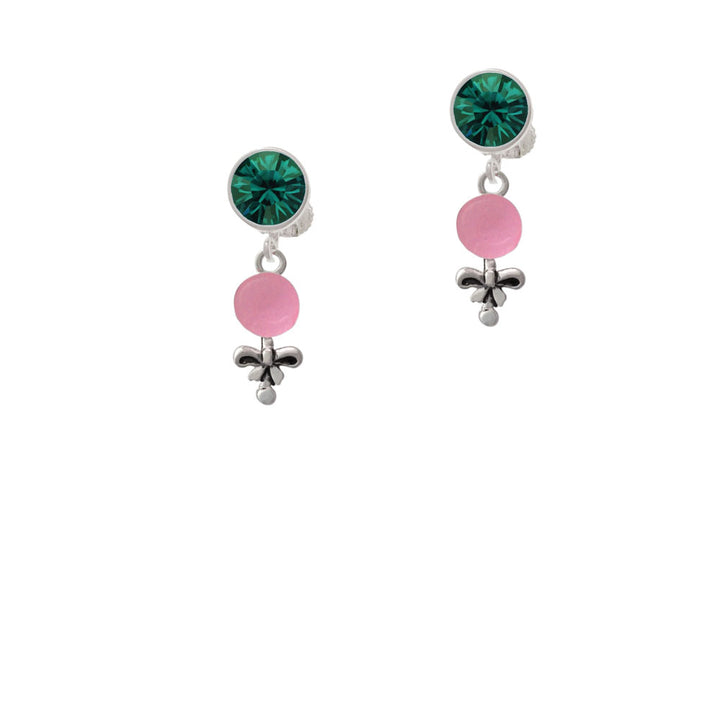 Pink Baby Rattle Crystal Clip On Earrings Image 6