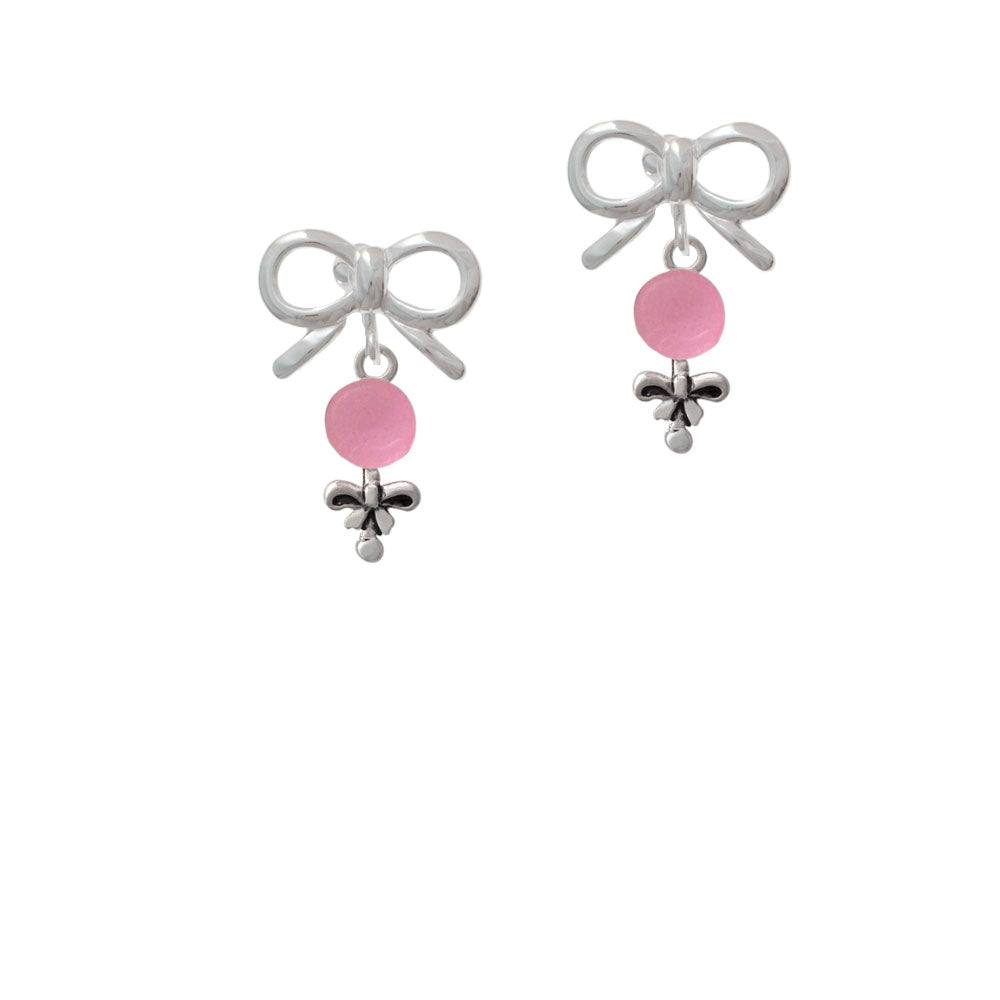 Pink Baby Rattle Crystal Clip On Earrings Image 9