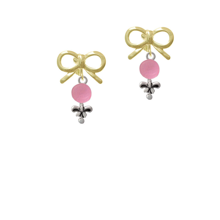 Pink Baby Rattle Crystal Clip On Earrings Image 10