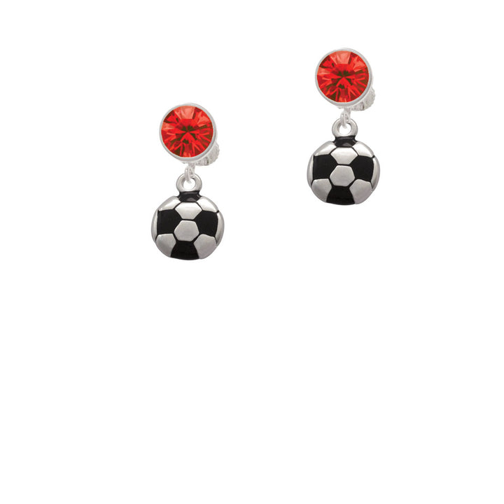 Soccer ball Crystal Clip On Earrings Image 4