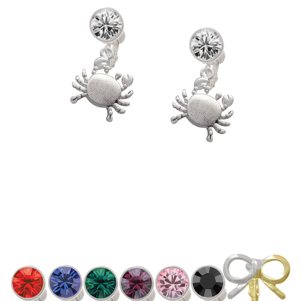 Antiqued Crab Crystal Clip On Earrings Image 1