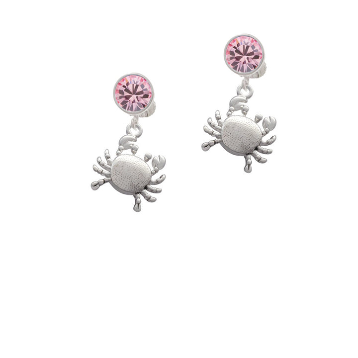 Antiqued Crab Crystal Clip On Earrings Image 4