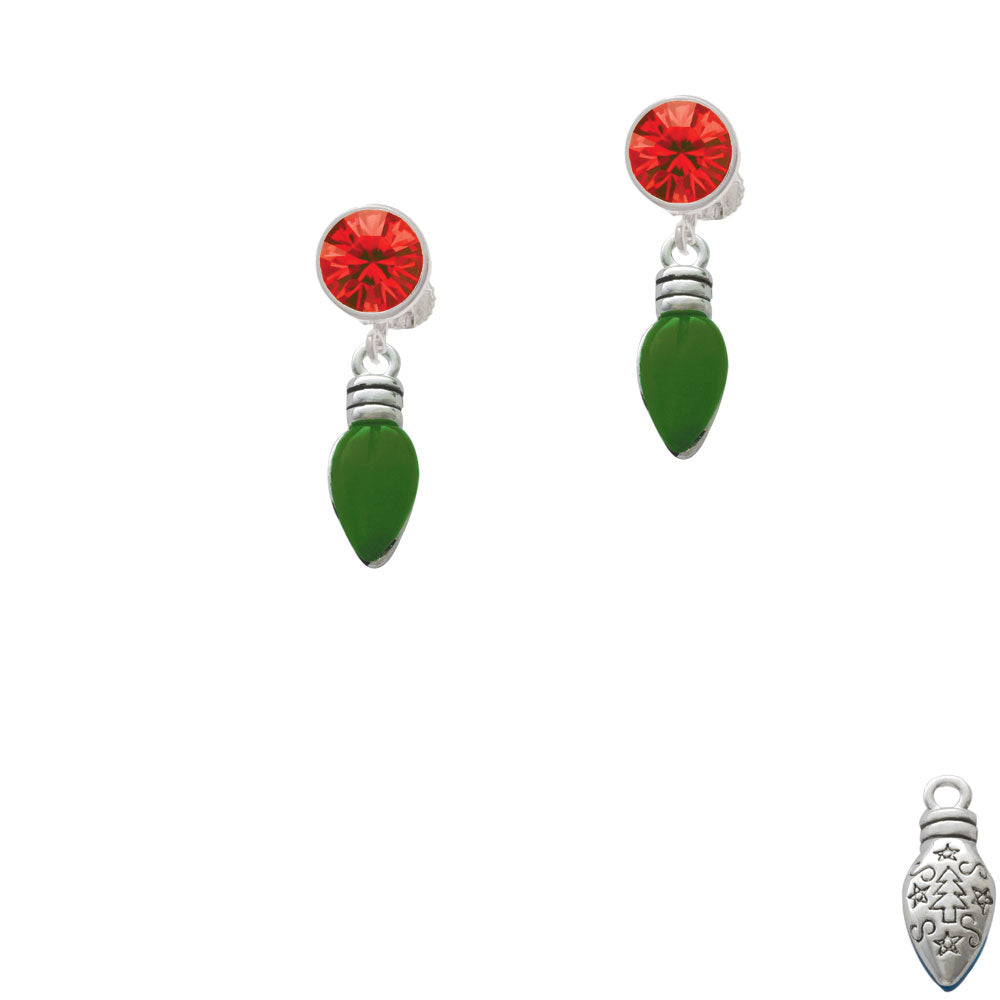 Christmas Lights - Green Resin Crystal Clip On Earrings Image 4