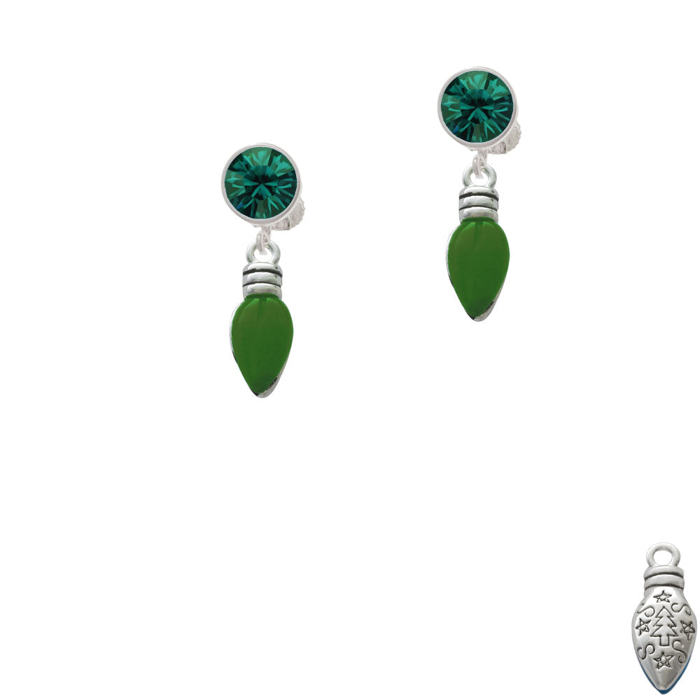 Christmas Lights - Green Resin Crystal Clip On Earrings Image 6