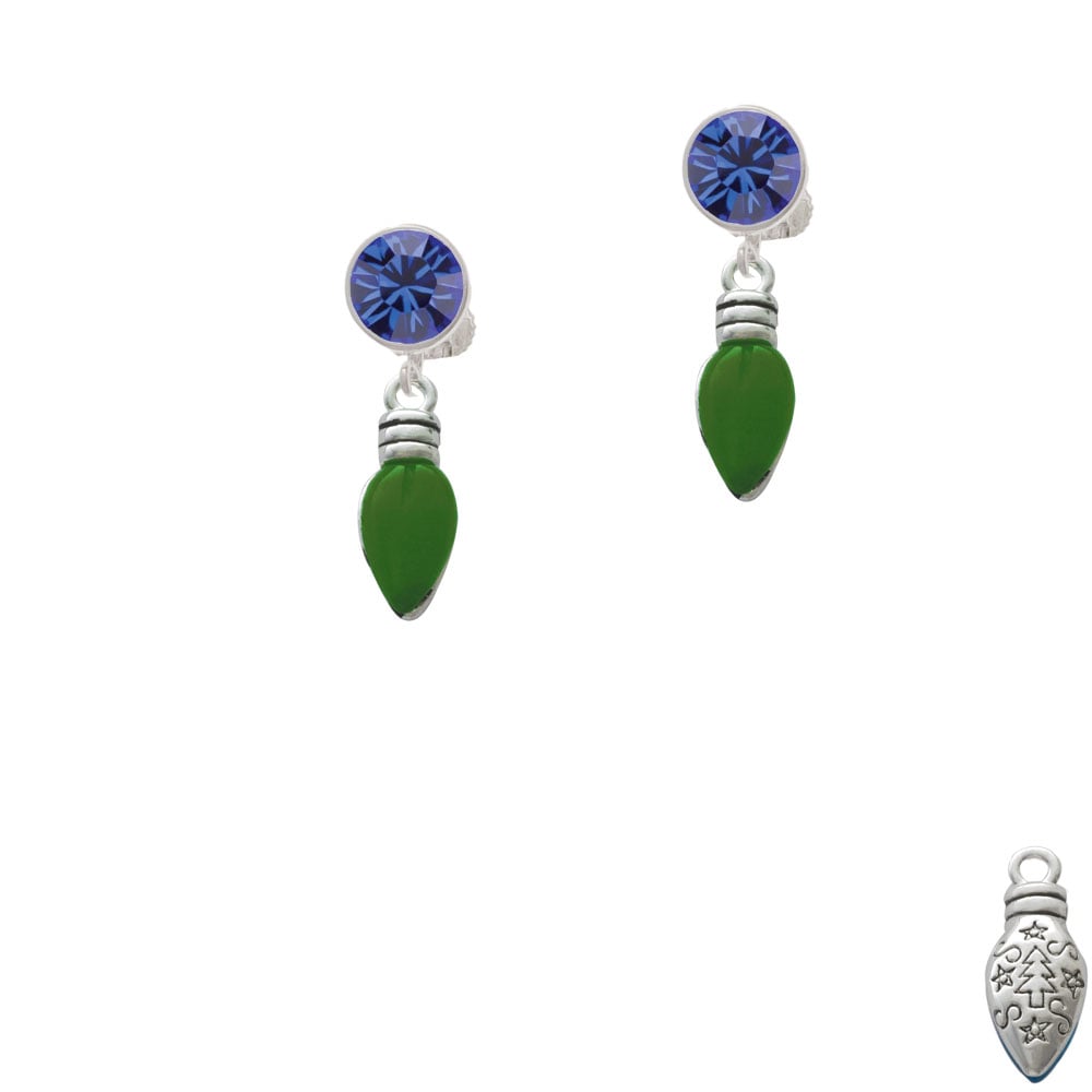 Christmas Lights - Green Resin Crystal Clip On Earrings Image 7