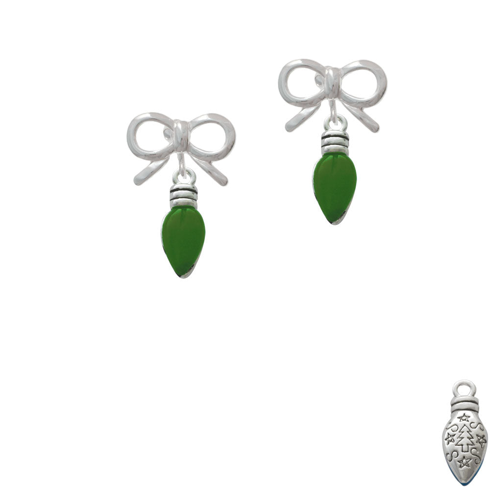 Christmas Lights - Green Resin Crystal Clip On Earrings Image 9