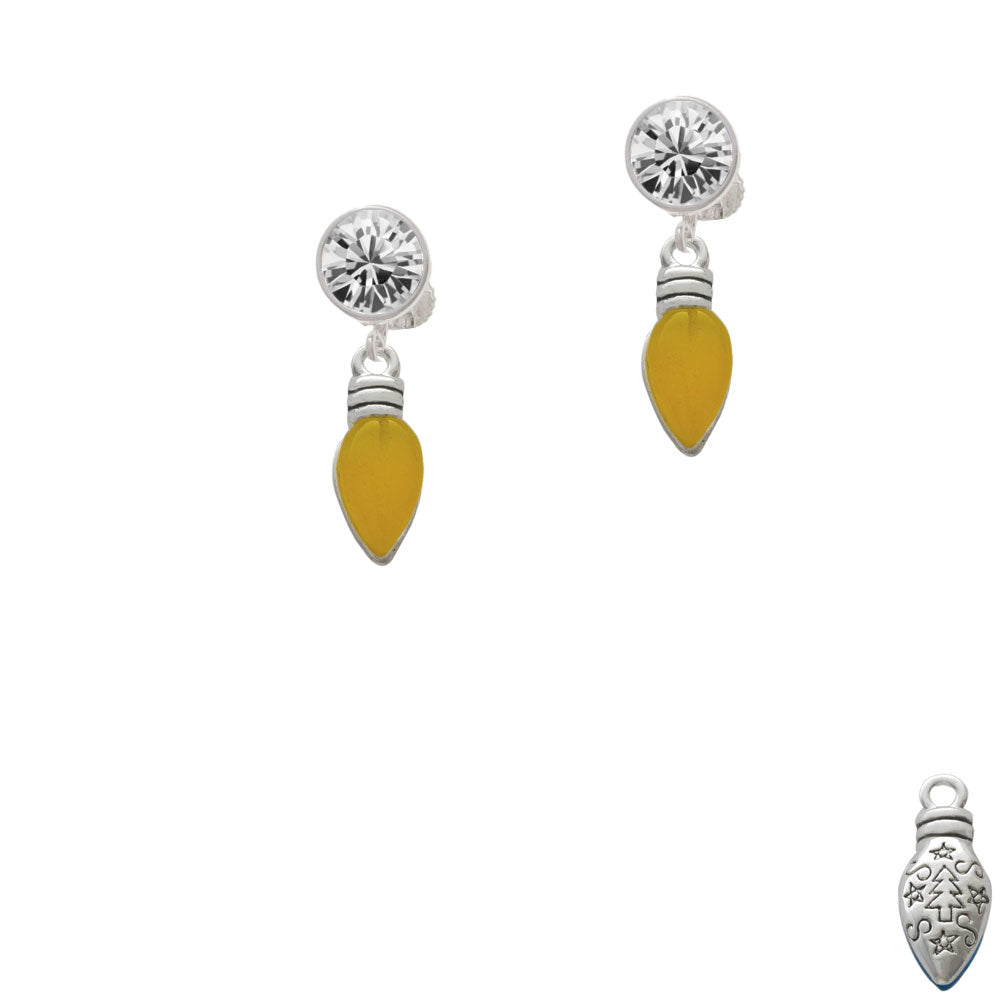 Christmas Lights - Hot Yellow Resin Crystal Clip On Earrings Image 2