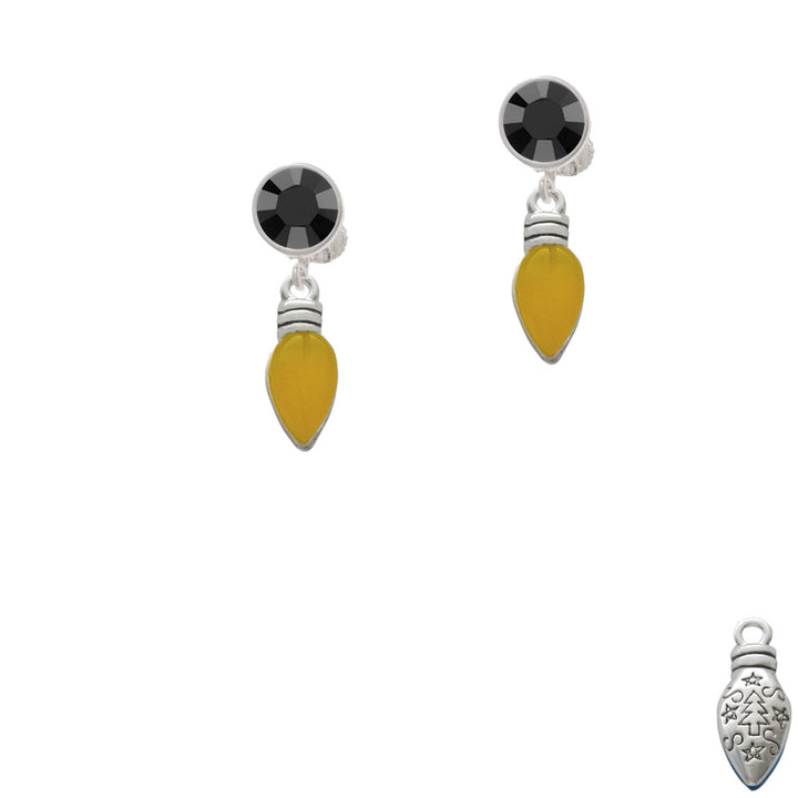 Christmas Lights - Hot Yellow Resin Crystal Clip On Earrings Image 3