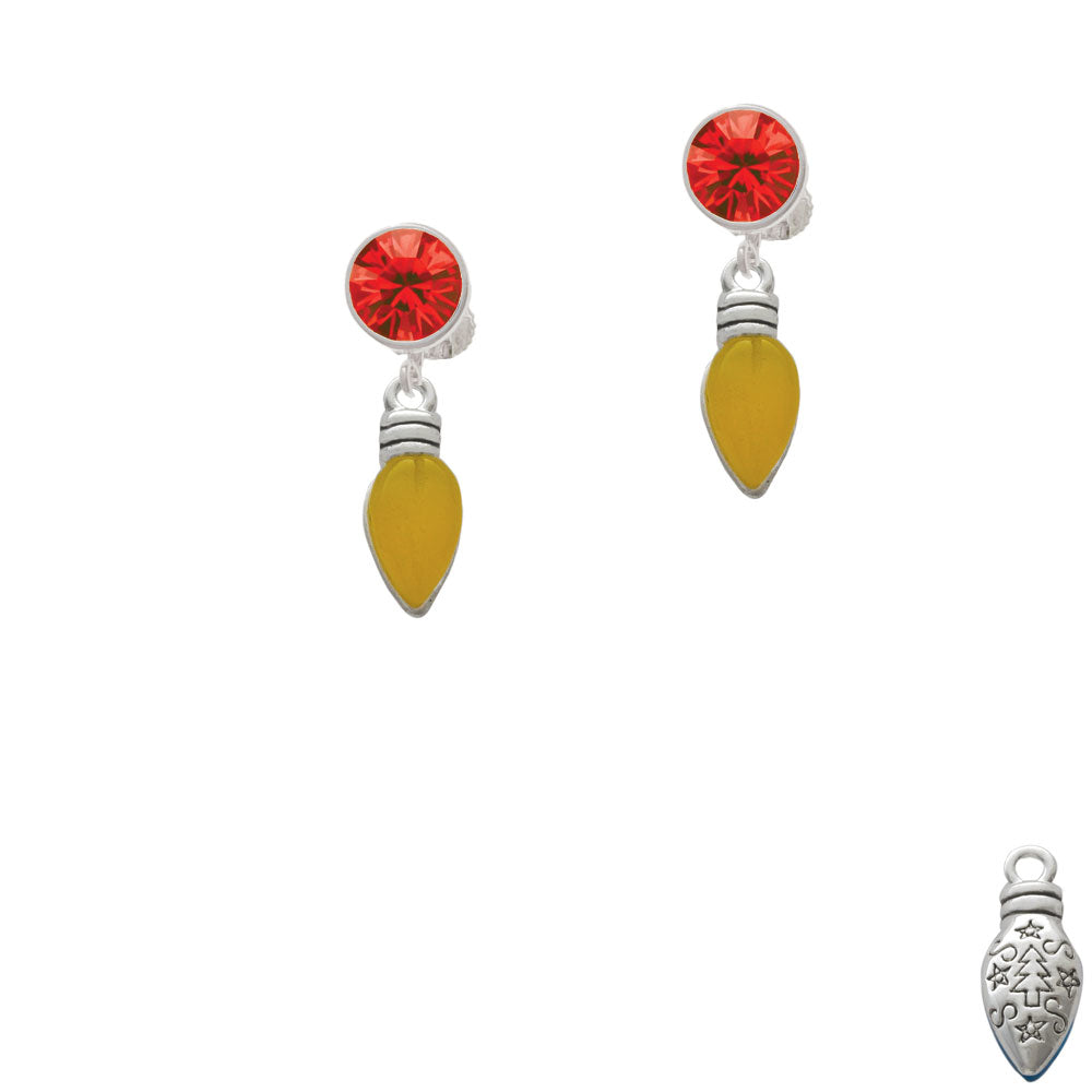 Christmas Lights - Hot Yellow Resin Crystal Clip On Earrings Image 4