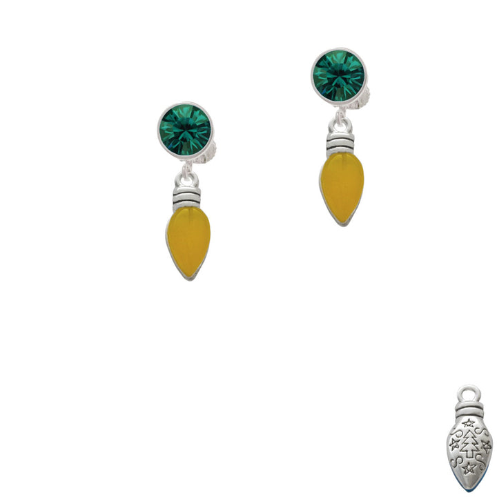 Christmas Lights - Hot Yellow Resin Crystal Clip On Earrings Image 6