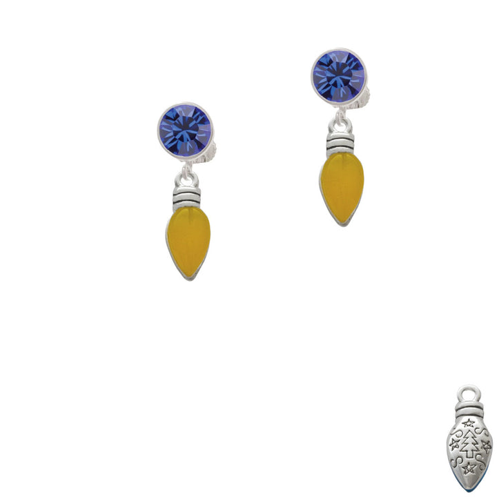 Christmas Lights - Hot Yellow Resin Crystal Clip On Earrings Image 7