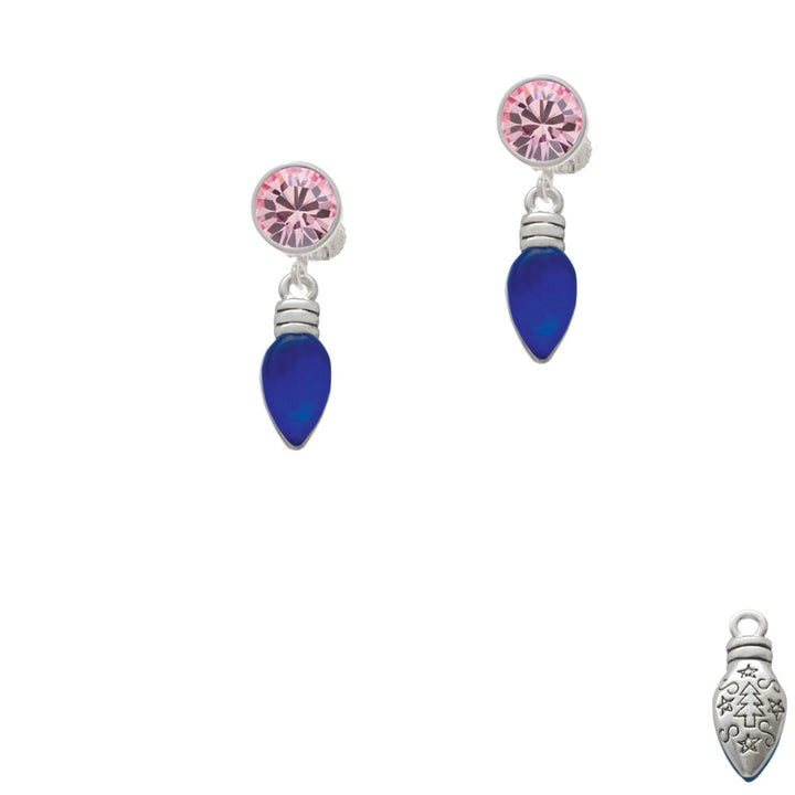 Christmas Lights - Blue Resin Crystal Clip On Earrings Image 4