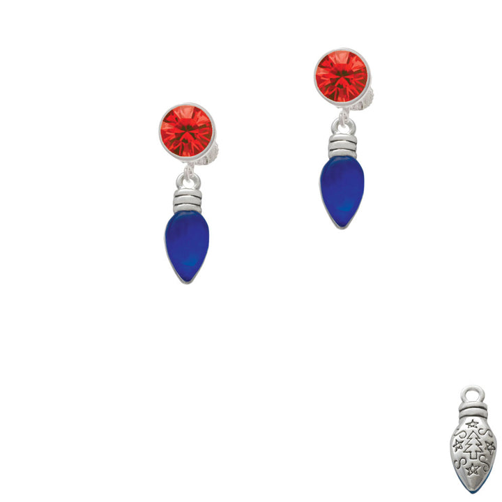 Christmas Lights - Blue Resin Crystal Clip On Earrings Image 4