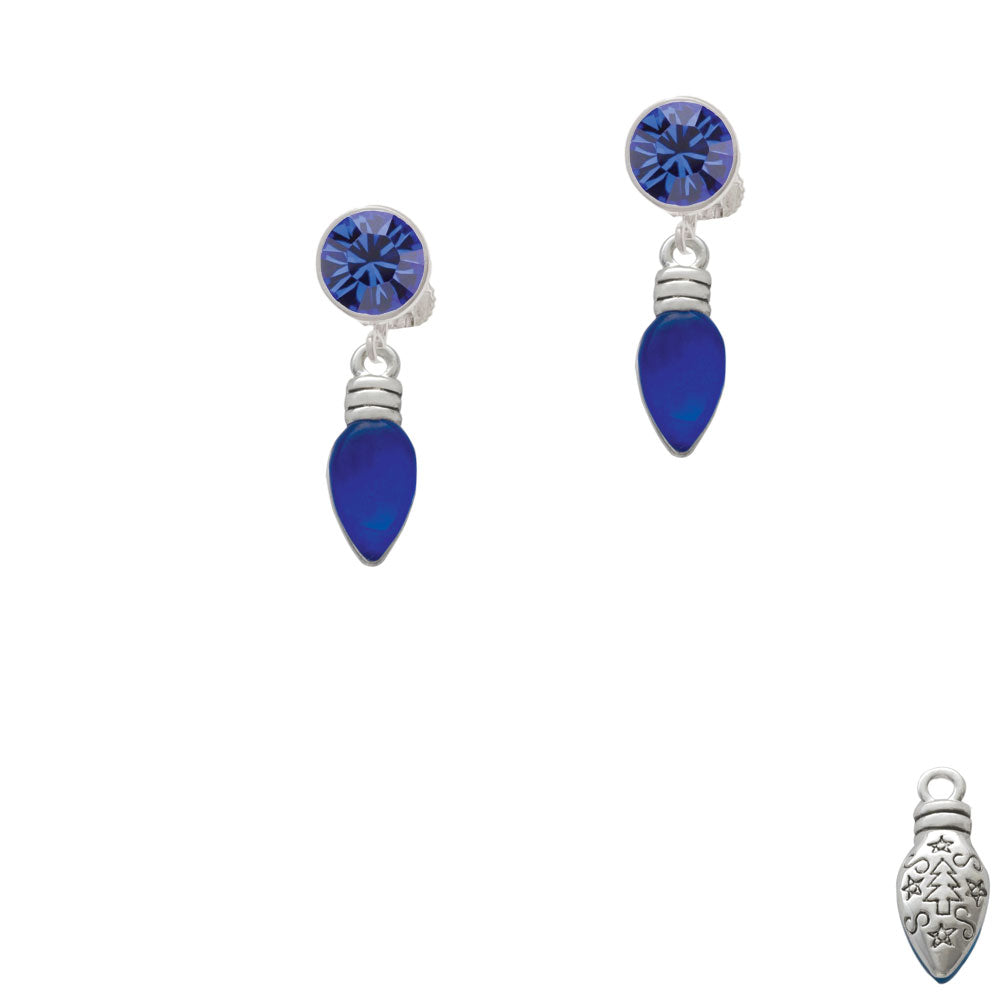 Christmas Lights - Blue Resin Crystal Clip On Earrings Image 7