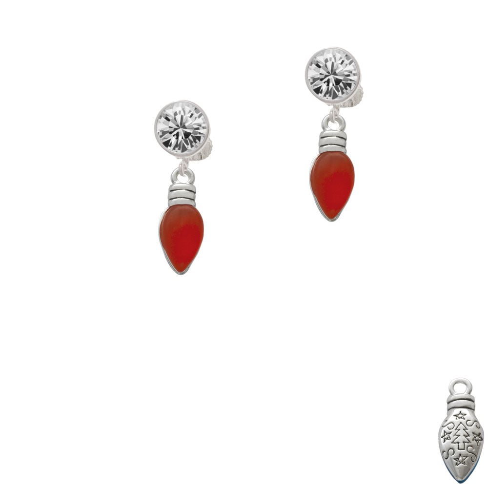 Christmas Lights - Red Resin Crystal Clip On Earrings Image 2