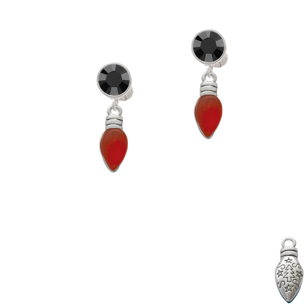 Christmas Lights - Red Resin Crystal Clip On Earrings Image 3