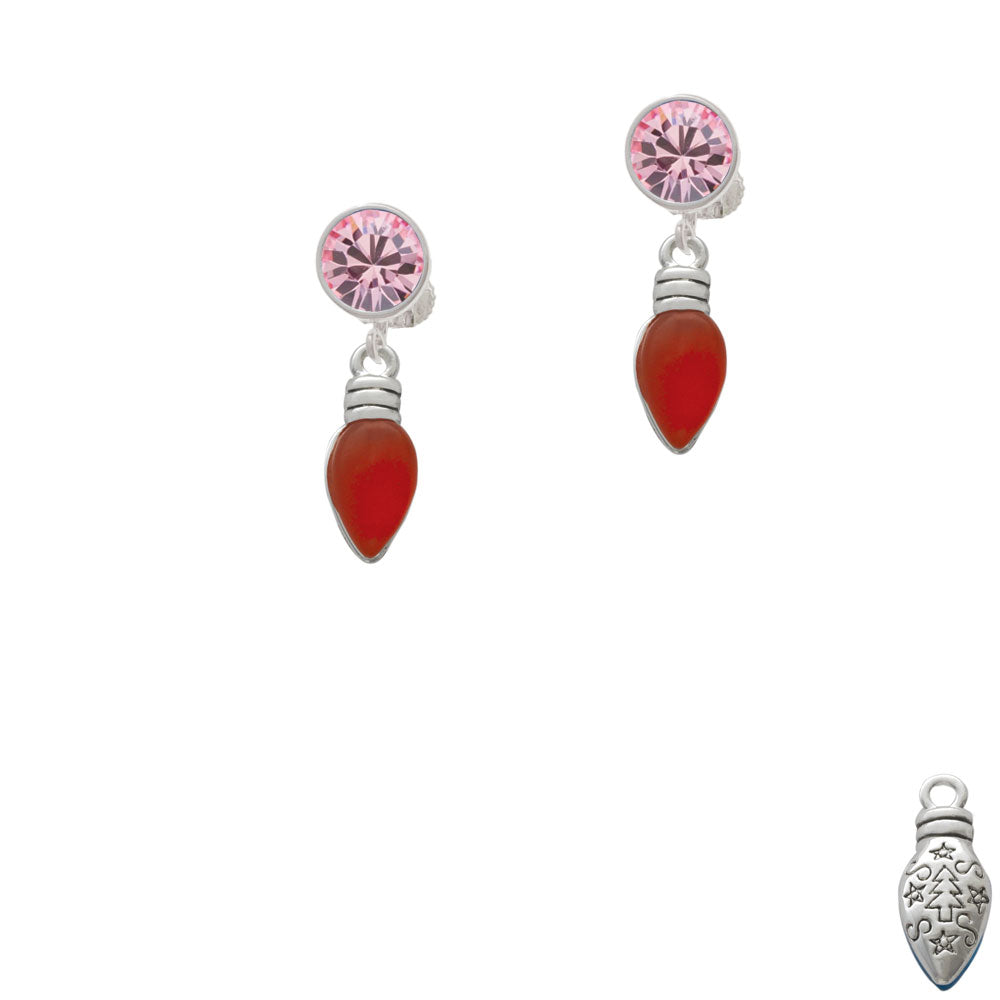 Christmas Lights - Red Resin Crystal Clip On Earrings Image 4