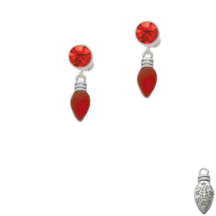 Christmas Lights - Red Resin Crystal Clip On Earrings Image 4