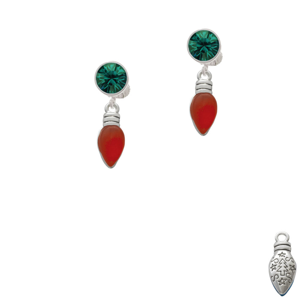 Christmas Lights - Red Resin Crystal Clip On Earrings Image 6