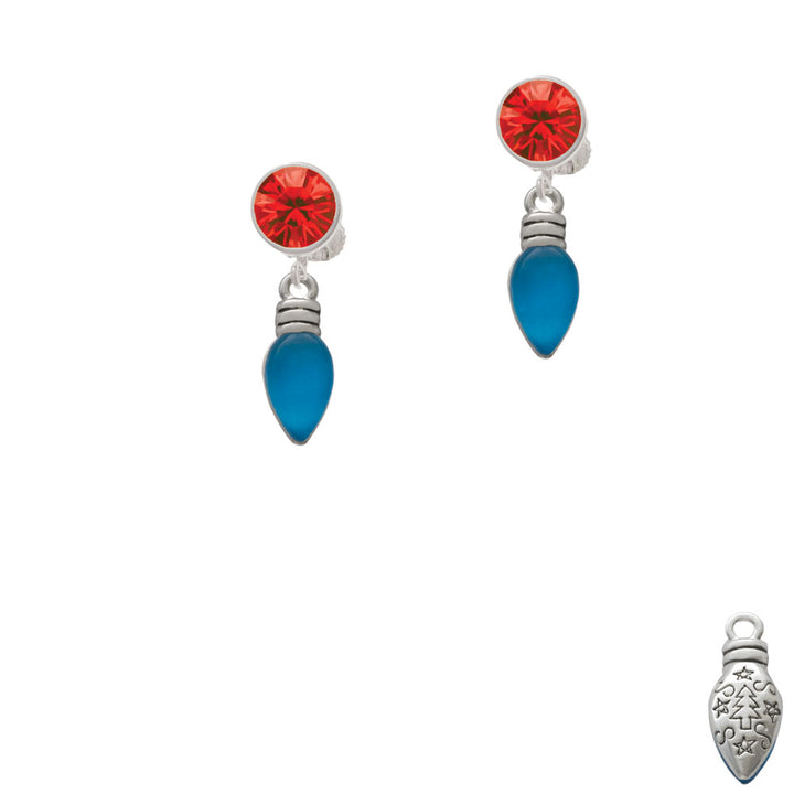 Christmas Lights - Hot Blue Resin Crystal Clip On Earrings Image 4