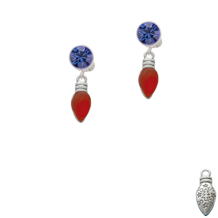 Christmas Lights - Red Resin Crystal Clip On Earrings Image 7