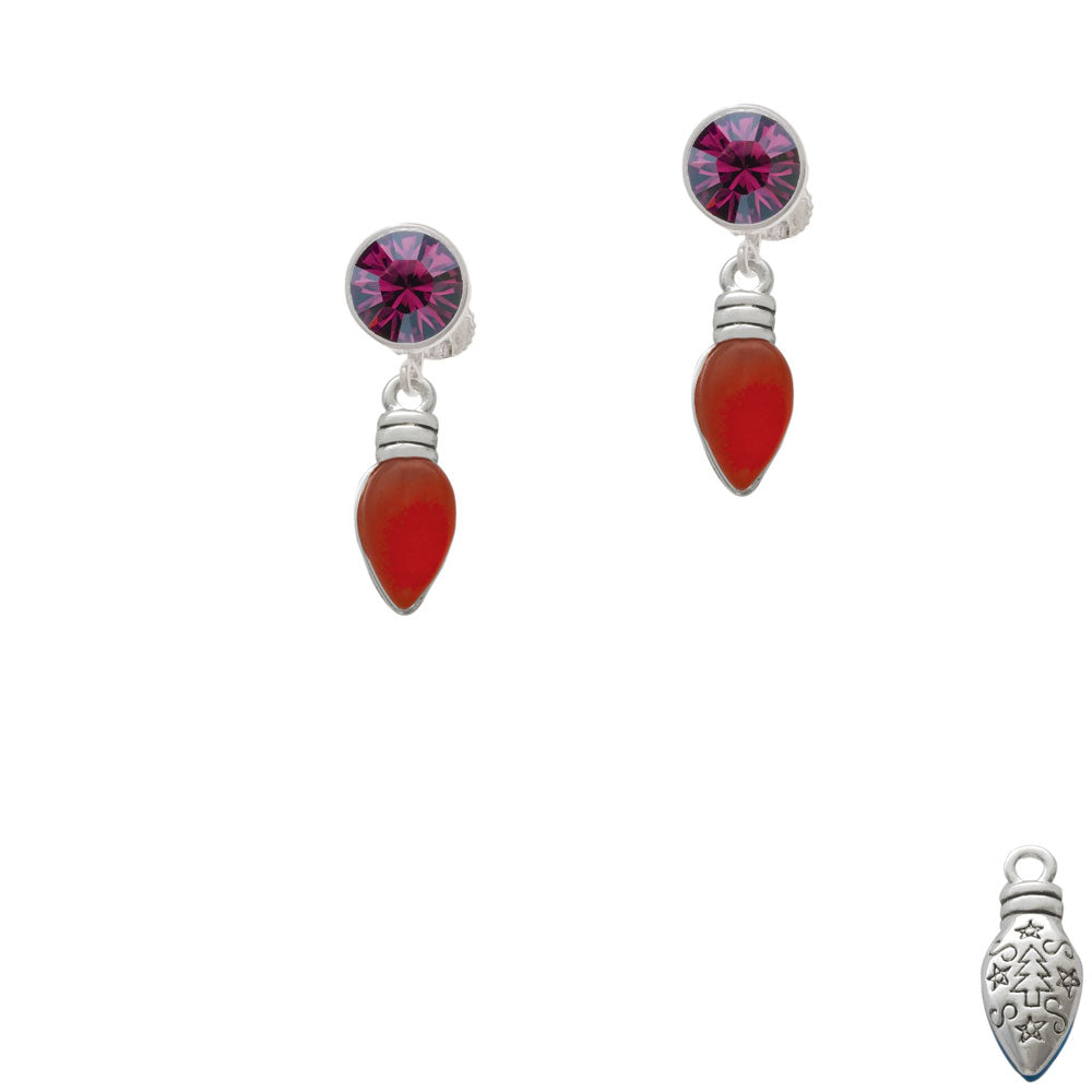 Christmas Lights - Red Resin Crystal Clip On Earrings Image 8