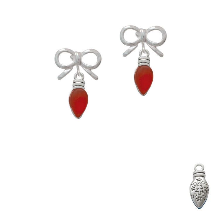 Christmas Lights - Red Resin Crystal Clip On Earrings Image 9