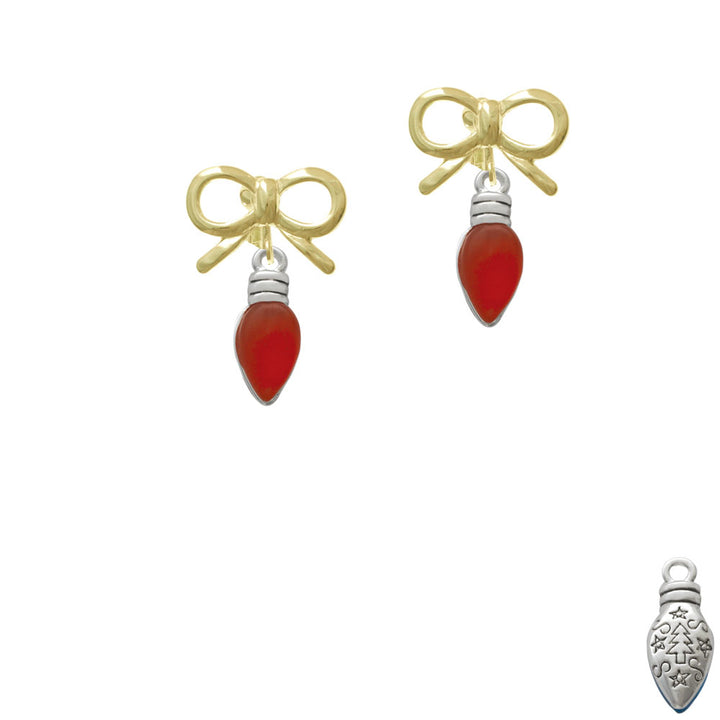 Christmas Lights - Red Resin Crystal Clip On Earrings Image 10