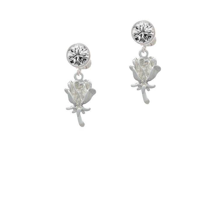 Antiqued Rose Crystal Clip On Earrings Image 1