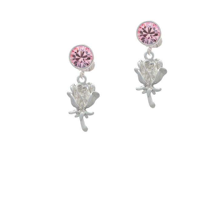 Antiqued Rose Crystal Clip On Earrings Image 4