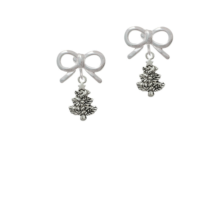 Antiqued Christmas Tree Crystal Clip On Earrings Image 9