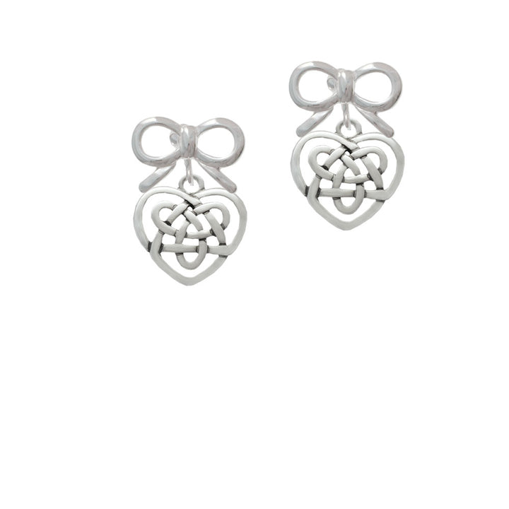 Celtic Knot Heart Crystal Clip On Earrings Image 9