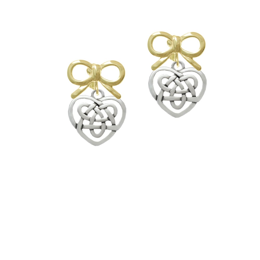 Celtic Knot Heart Crystal Clip On Earrings Image 10